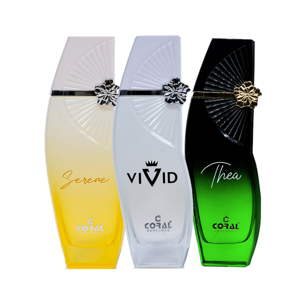 3 IN 1 COMBO – CORAL SERENE | CORAL VIVID | CORAL THEA – EDP 100ML