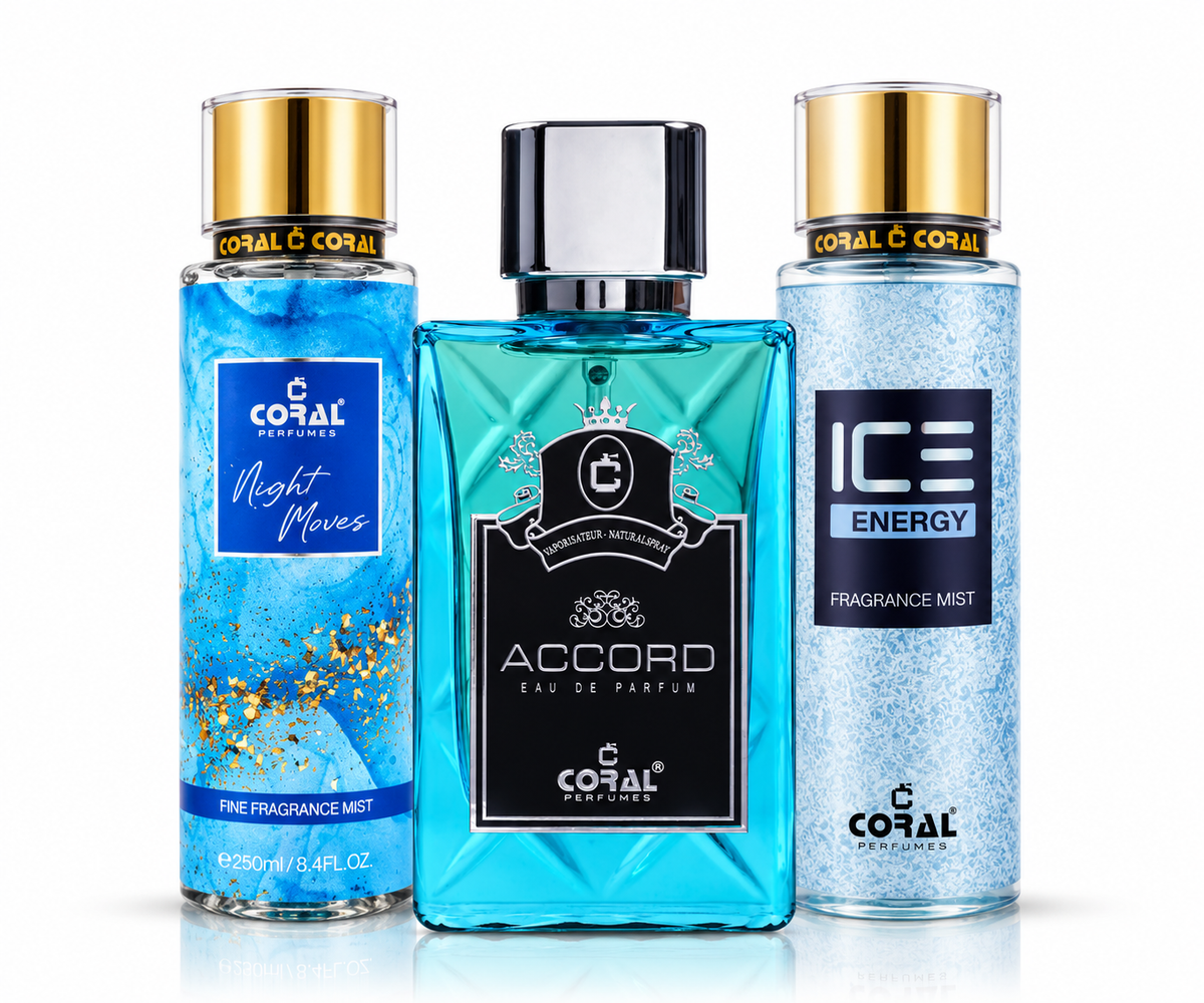 Coral Accord EDP, Night Moves and Ice Energy Fragrance Mist Combo