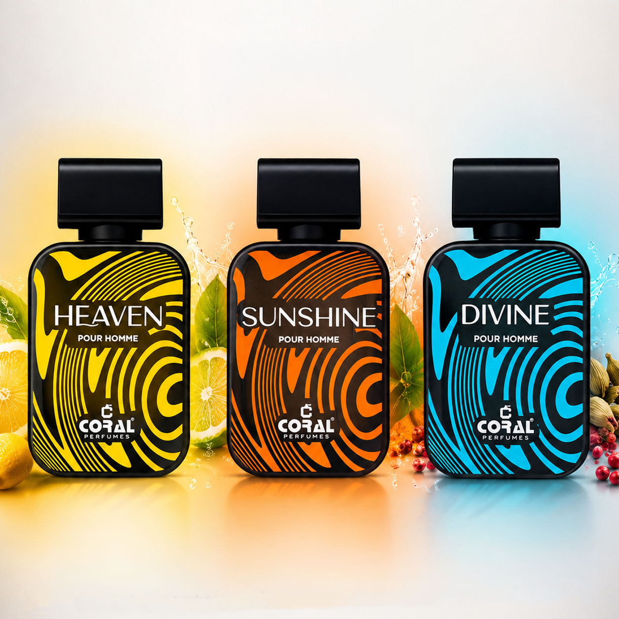 Coral Divine, Sunshine & Heaven For Men EDP Combo - 3 x 100ml