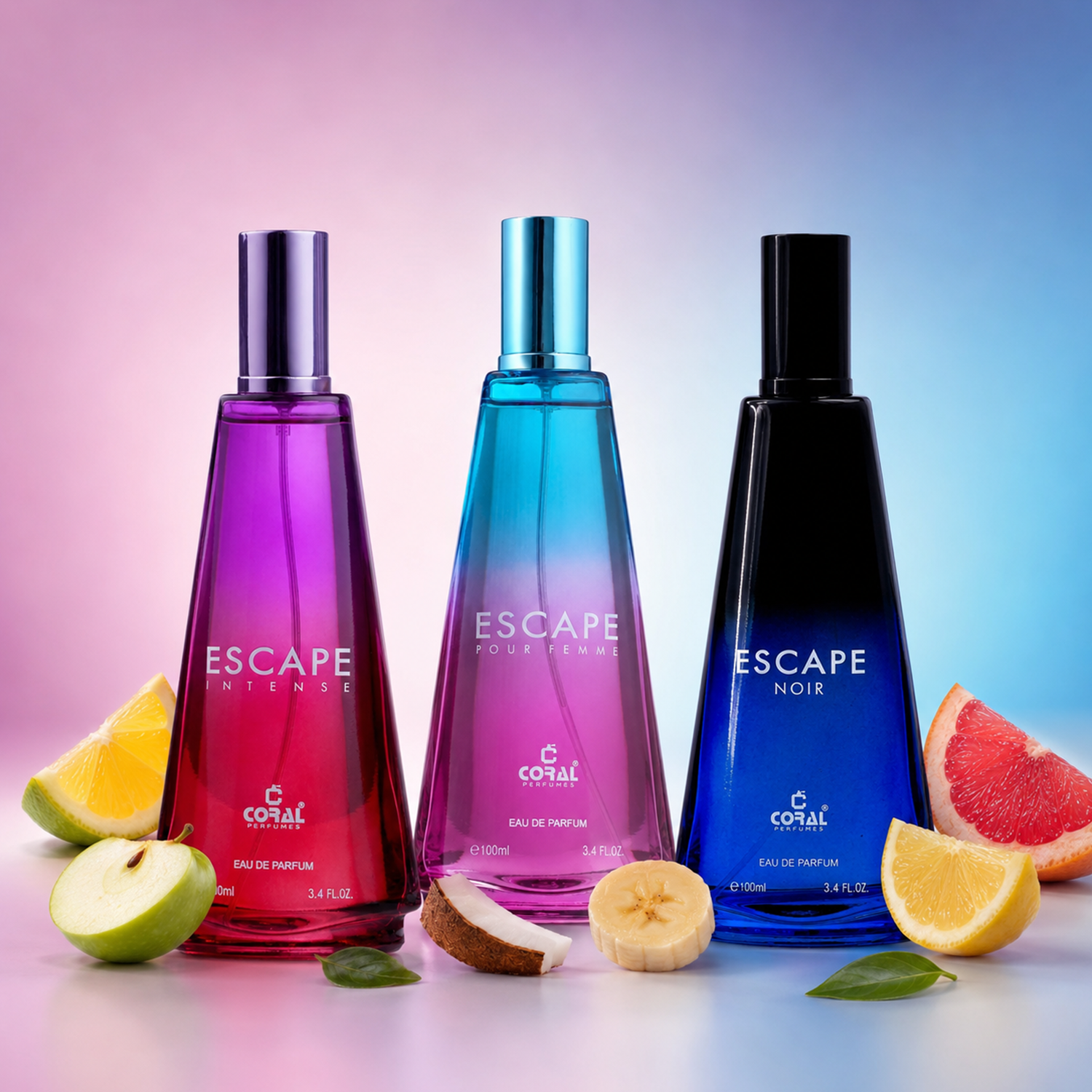 3 in 1 Combo - ESCAPE INTENSE 100ML / ESCAPE NOIR 100ML / ESCAPE POUR FEMME 100ML