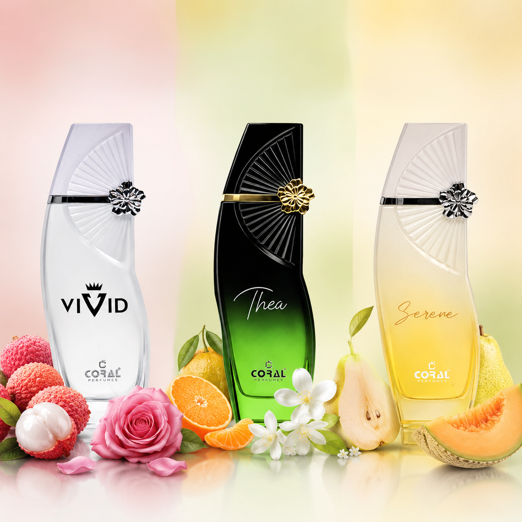 3 IN 1 COMBO – CORAL SERENE | CORAL VIVID | CORAL THEA – EDP 100ML