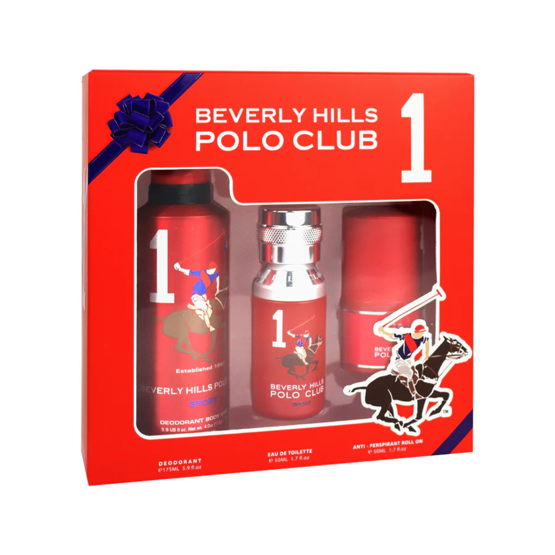BEVERLY HILLS POLO SPORT CLUB NO.1 EDT 50ML+SPORT DEODORANT 175ML+ANTI-PERSPIRANT ROLL ON 50ML SET FOR MEN