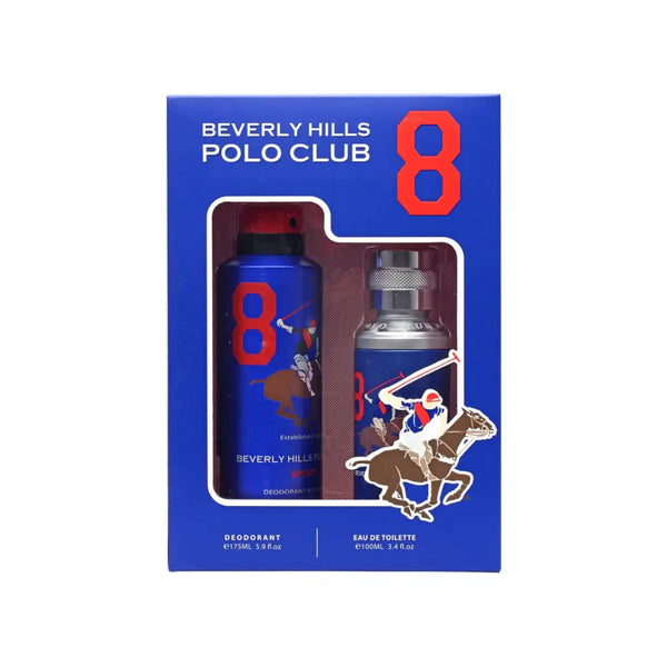 BEVERLY HILLS POLO SPORT CLUB NO.8 EDT 50ML+ SPORT DEODORANT 175 ML SET FOR MEN