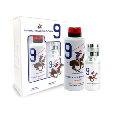BEVERLY HILLS POLO SPORT CLUB NO.9 EDT 50ML+ SPORT DEODORANT 175 ML SET FOR MEN