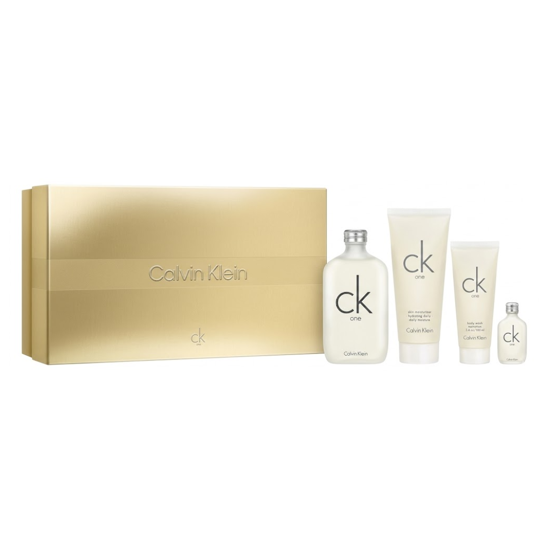 CALVIN KLEIN ONE EDT 200ML + BW 100ML + SM 200ML +15ML SET FOR UNISEX