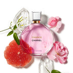 Chanel Chance Eau Tendre for Women 100ml Eau de Toilette bottle with pink and gold packaging, elegant and fresh fragrance.