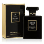 Chanel Coco Noir Eau de Parfum for women in a 100ml bottle, featuring a sleek black perfume bottle against a neutral background.