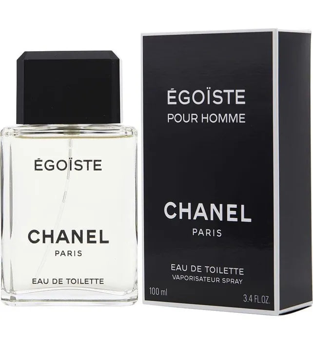 Chanel Egoiste Eau De Toilette for Men in 100ml bottle, featuring sleek glass design and classic fragrance packaging.