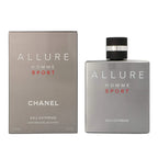 Chanel Allure Sport Eau Extreme 150ml perfume bottle with sleek design and silver cap, displayed on a neutral background.