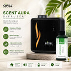 Coral Scent Aura Portable Aroma Diffuser + 200ml Aroma Oil