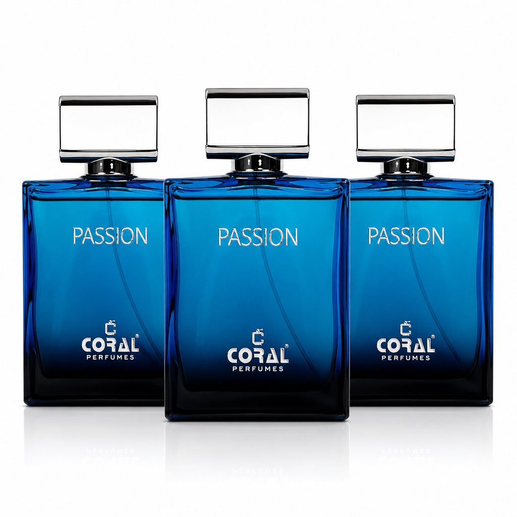 Passion for Men Eau de Parfum 100ml (Pack of 3) | Long Lasting Men's Perfume Gift Set