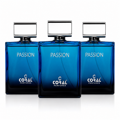 Passion for Men Eau de Parfum 100ml (Pack of 3) | Long Lasting Men's Perfume Gift Set