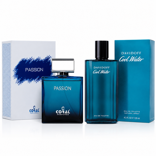 Passion for Men EDP 100ml + Davidoff Cool Water EDT 125ml Combo | Fresh & Woody Men's Perfume Gift Set