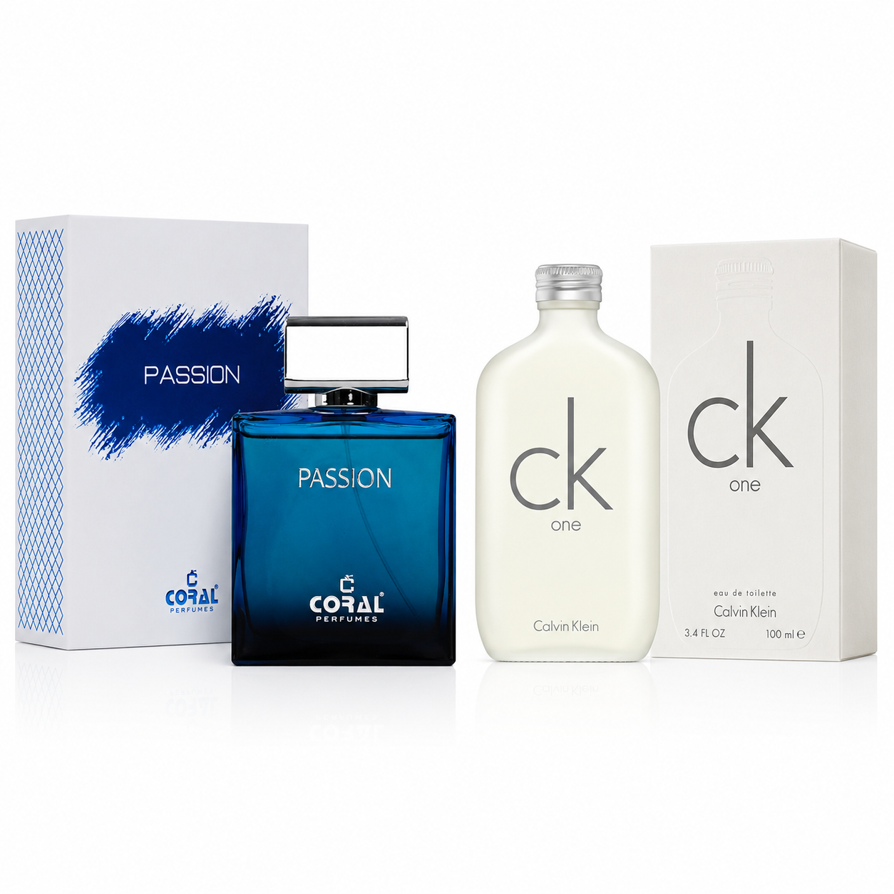 Passion for Men EDP 100ml + CK One EDT 100ml Combo | Fresh Men's & Unisex Perfume Gift Set