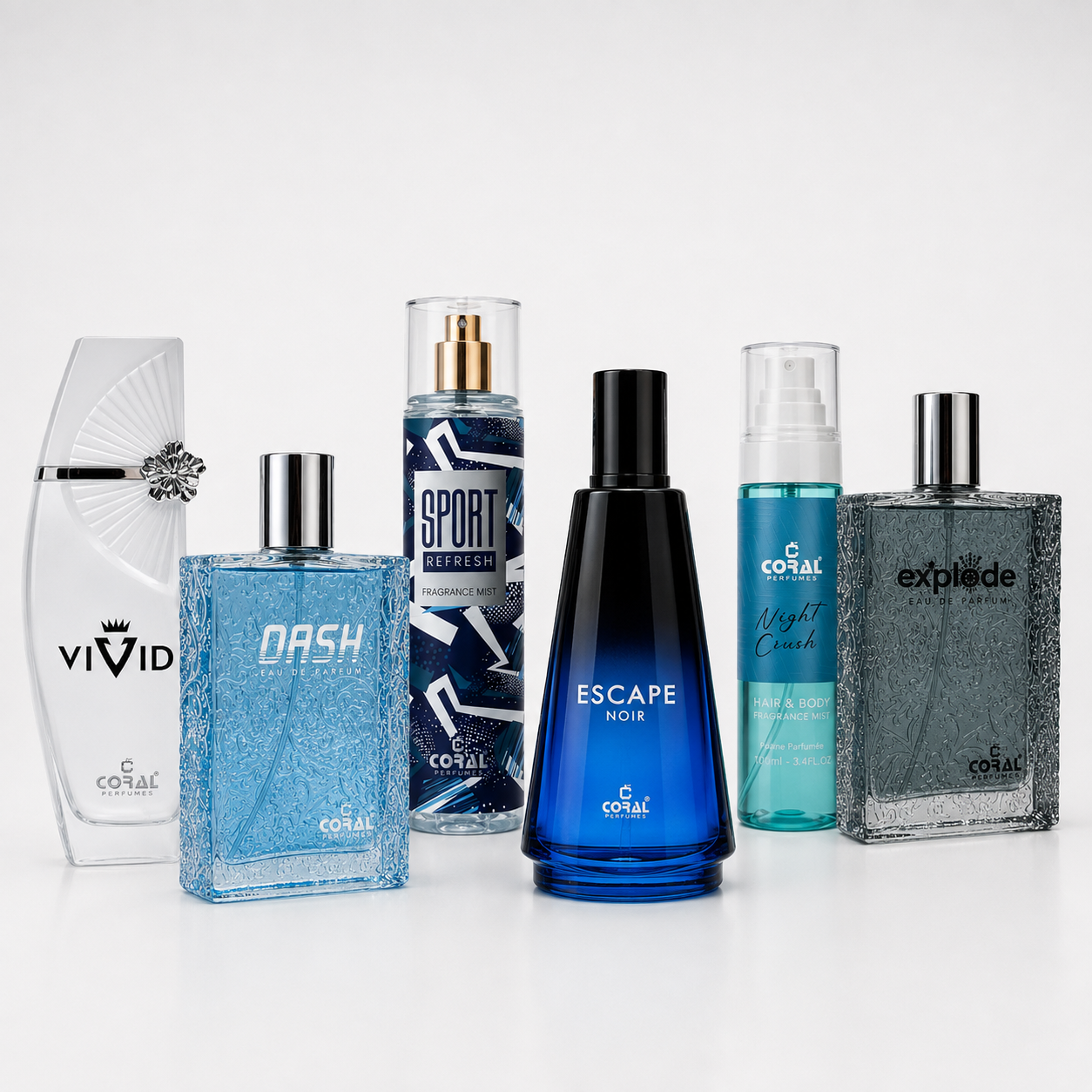 Coral 6-Piece Perfume & Body Mist Combo | Long Lasting Fragrance Collection