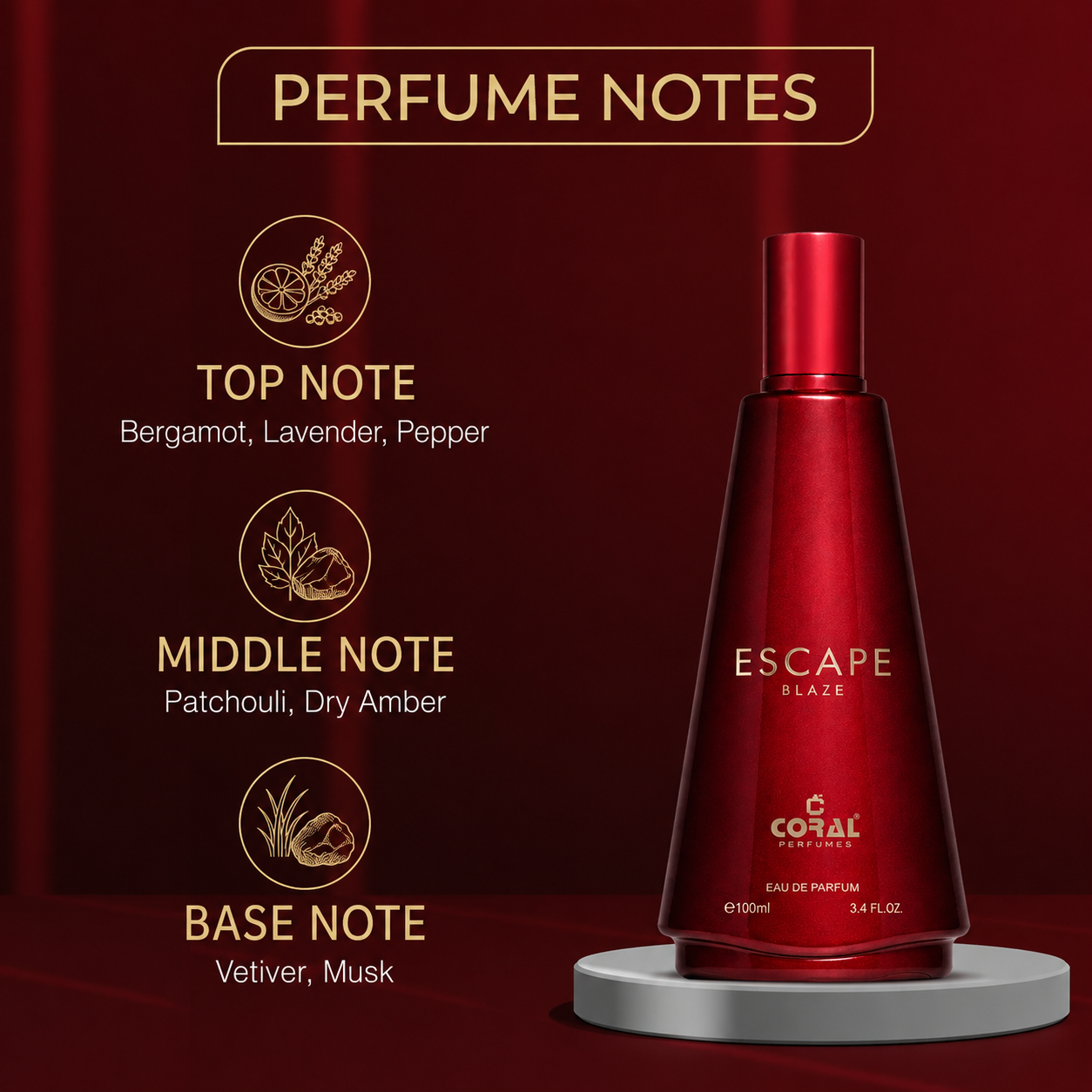 Escape Blaze For Men Eau De Parfum 100ml Buy 5 Get 1 Free