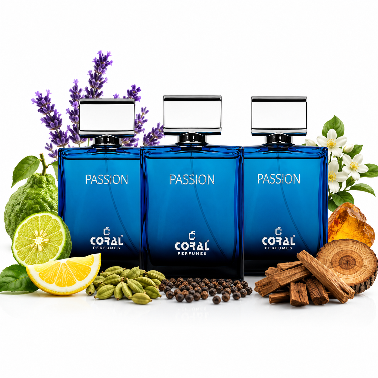 Passion for Men Eau de Parfum 100ml (Pack of 3) | Long Lasting Men's Perfume Gift Set