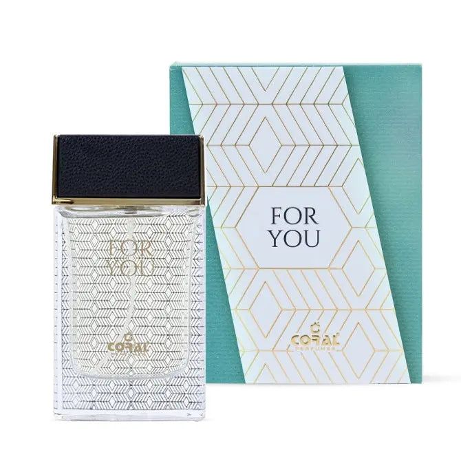 Coral For You Women Eau De Parfum 55ml from Bin Kamal Perfumes, featuring a pink floral box and elegant glass bottle.