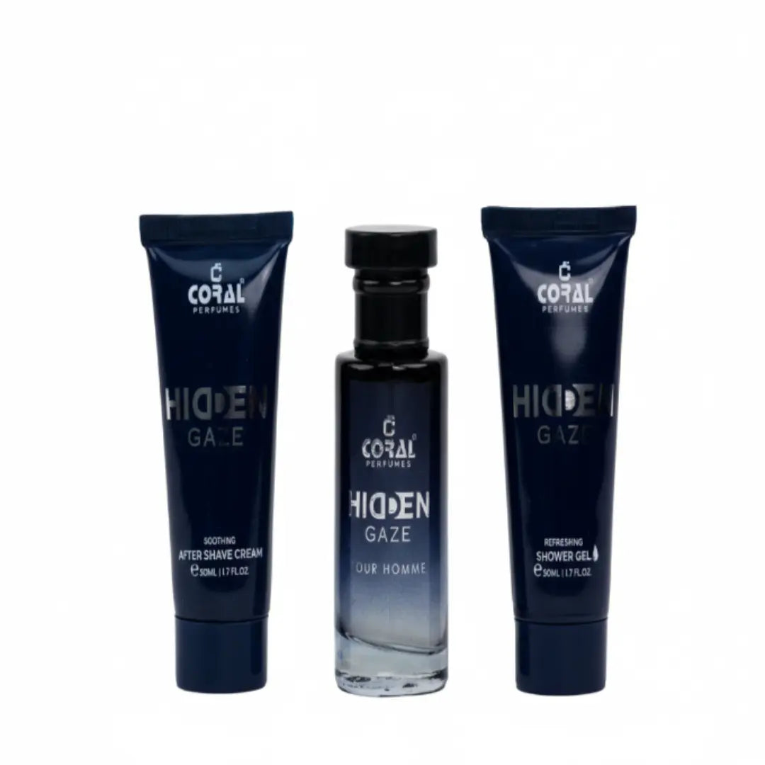 coral hidden gaze pour homme gift set for men 50 ml edt fragrance 50 ml after shave 50 ml shower gel