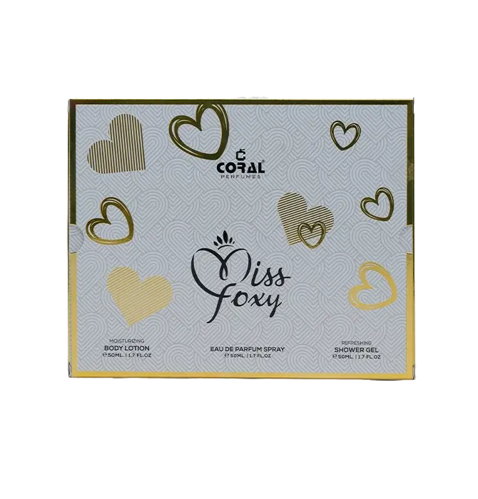 coral miss foxy pour femme eau de parfum gift set for women 50ml edp 50ml body lotion 50ml shower gel