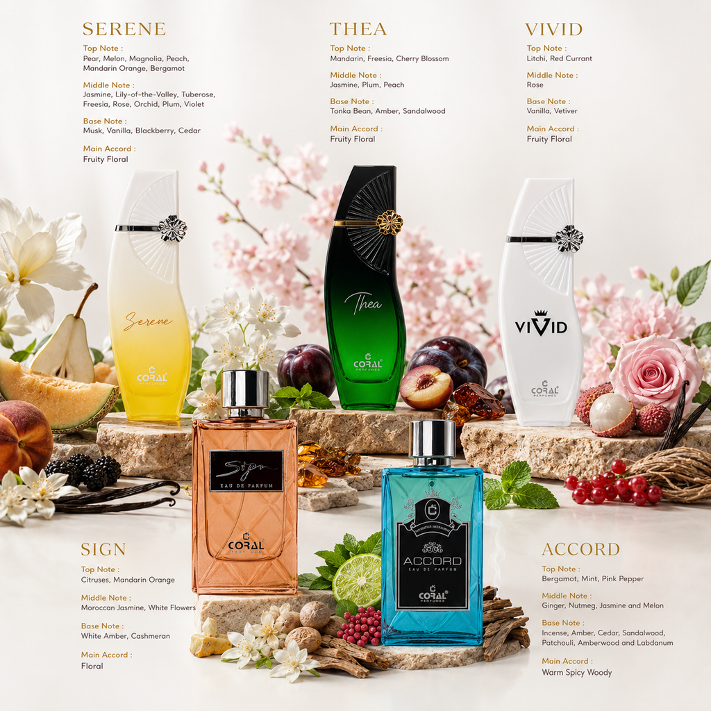 Coral Perfumes 5-Piece Eau de Parfum Gift Set for Men & Women