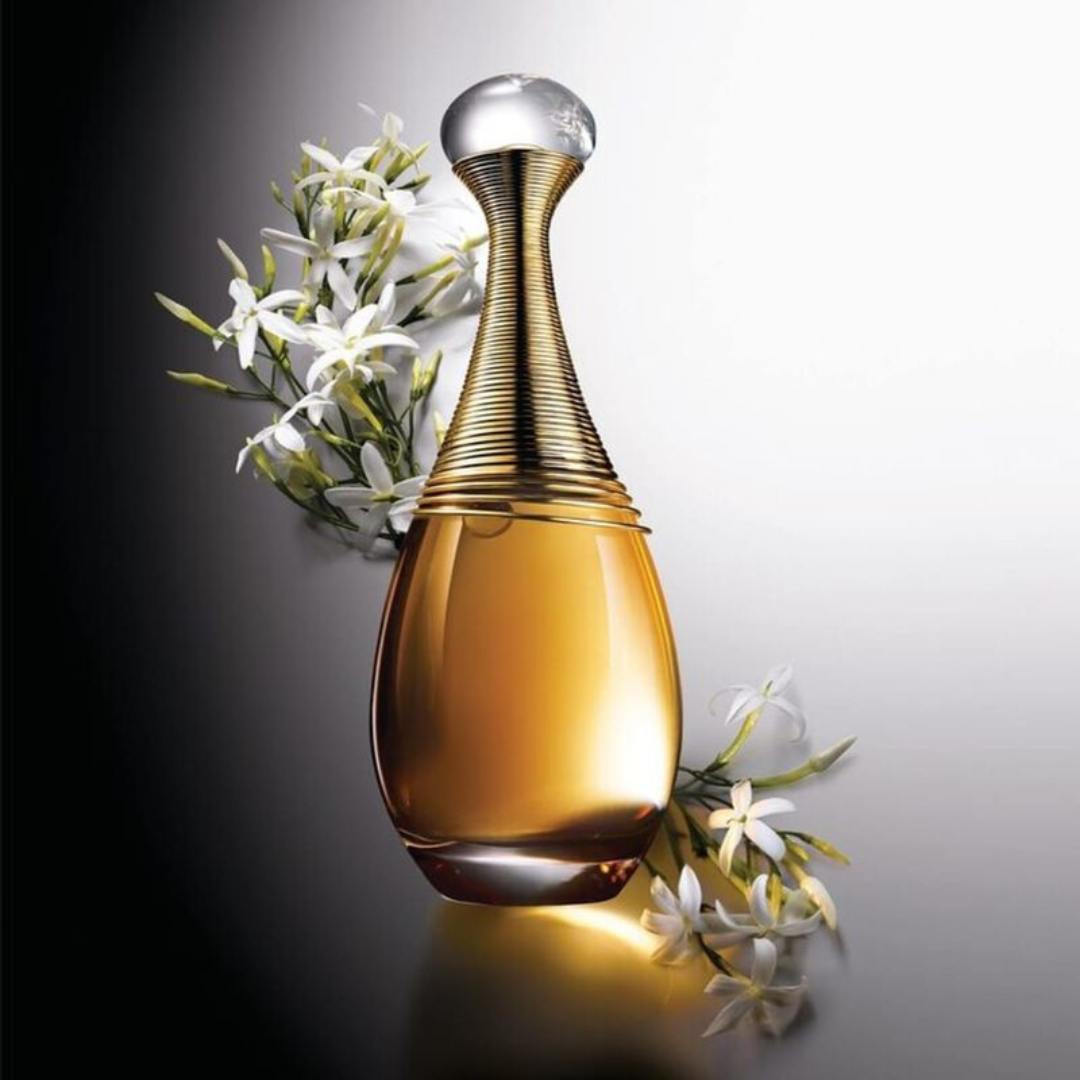 Dior J’adore Infinissime EDP for Women 100ML bottle with elegant gold and floral design, luxurious fragrance packaging.