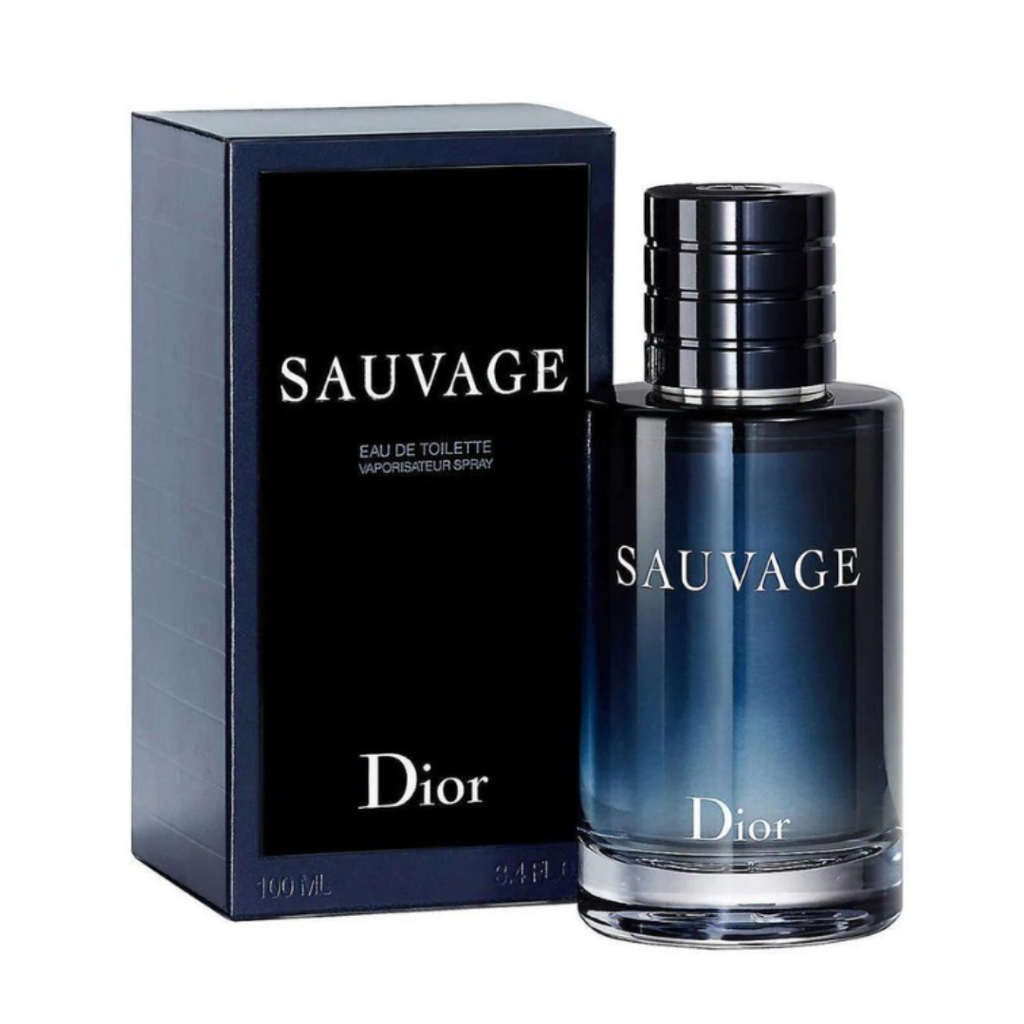Dior Sauvage EDT for Men 100ML bottle with sleek design, showcasing the classic fragrance bottle from Bin Kamal Perfumes