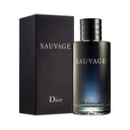 Dior Sauvage for Men Eau De Toilette 200ml bottle with sleek design, showcasing the fragrance's elegant packaging and branding.