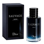 Dior Sauvage Parfum for Men 60ml bottle, sleek design with dark blue and silver accents, displayed on a neutral background.
