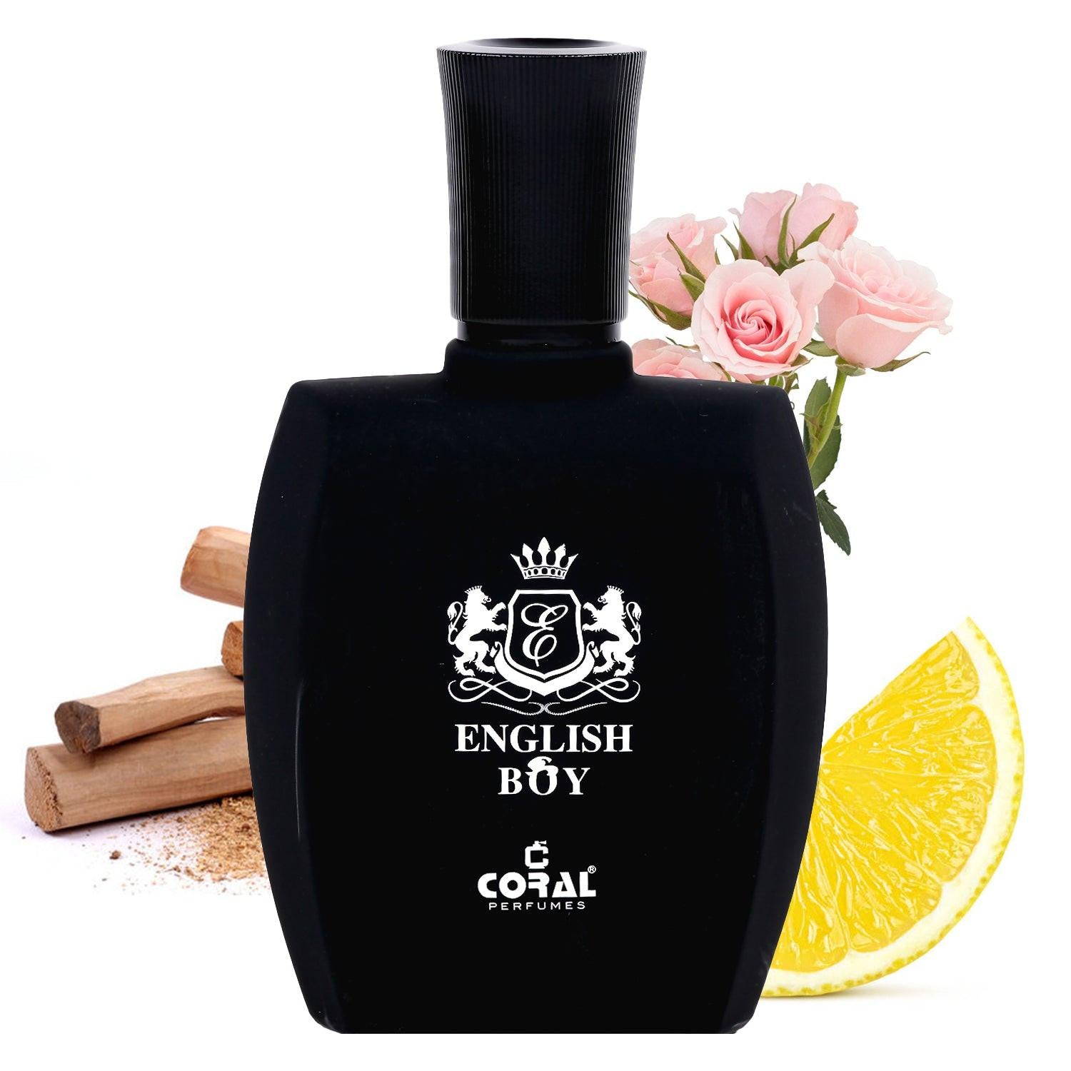 Coral English Boy For Men EDP 100ml by Bin Kamal Perfumes, featuring a floral and citrus fragrance note.