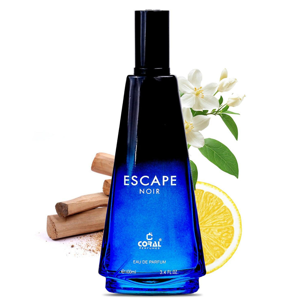 Bin Kamal Coral Escape Noir for Men EDP 100ml bottle with sleek black packaging and elegant design.