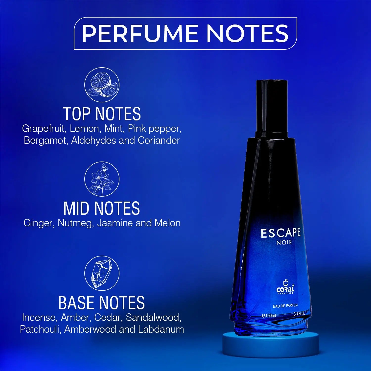 Escape Noir For Men Eau De Parfum 100ml Buy 5 Get 1 Free