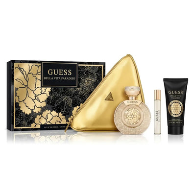 GUESS BELLA VITA PARADISO EDP 100ML + 15ML + BL 100ML + POUCH SET FOR WOMEN