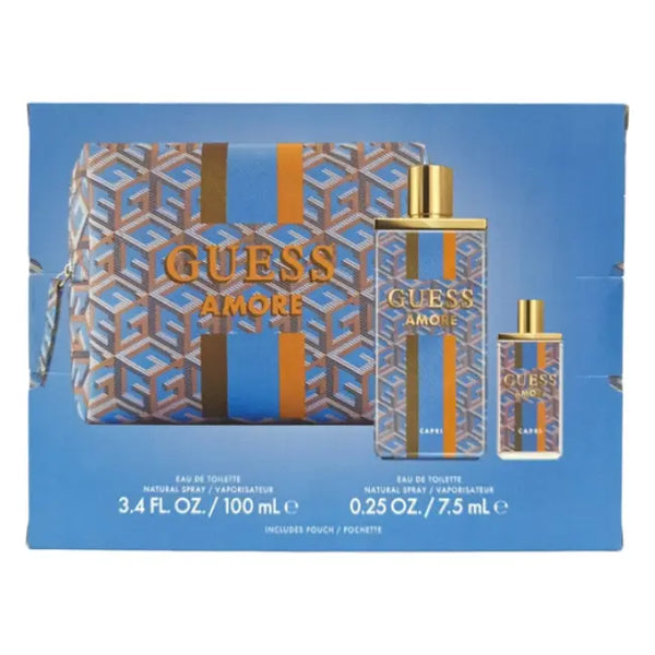 GUESS AMORE CAPRI EDT 100 ML + 7.5ML + POUCH SET FOR UNISEX