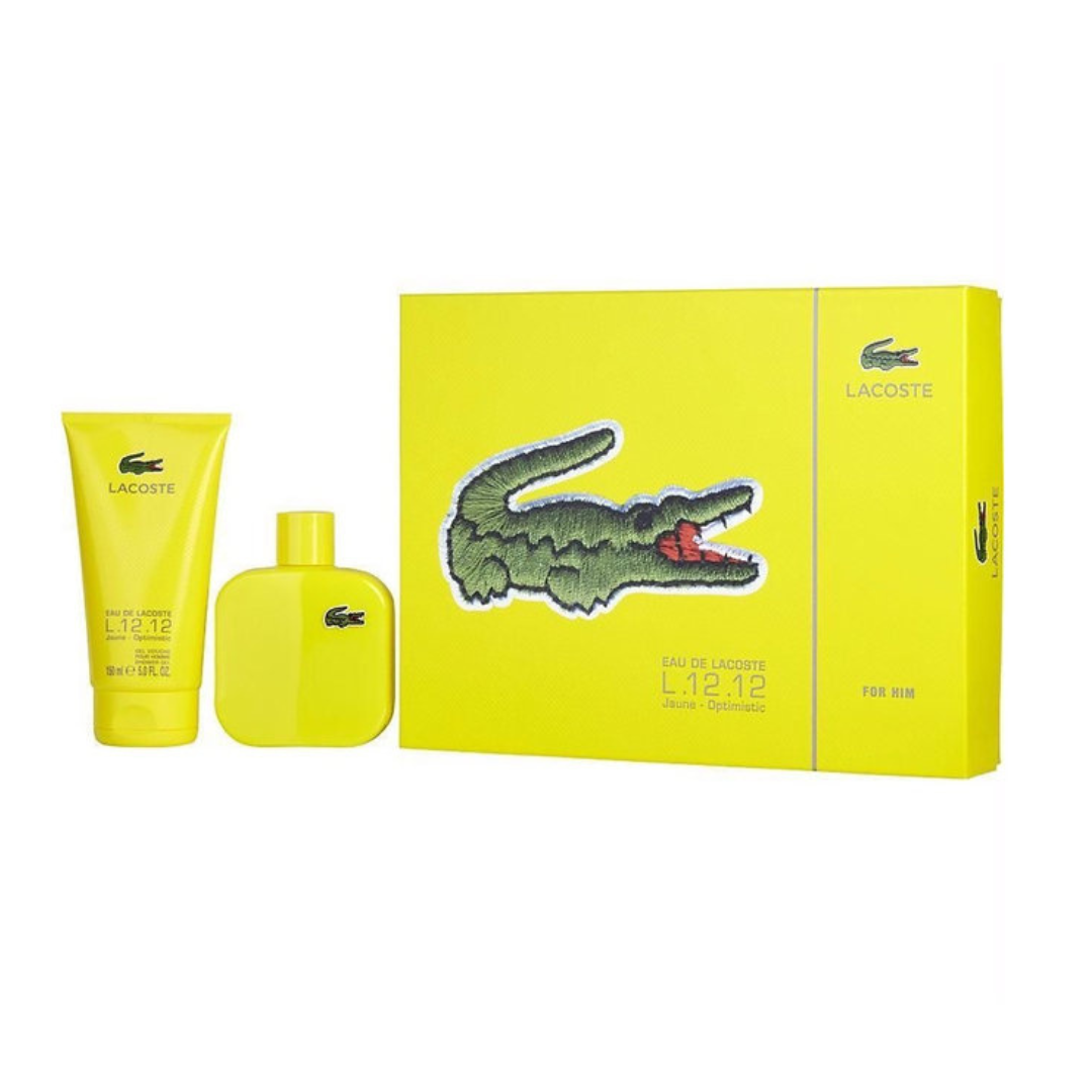 LACOSTE JAUNE OPTIMISTIC EDT 100ML SET FOR MEN