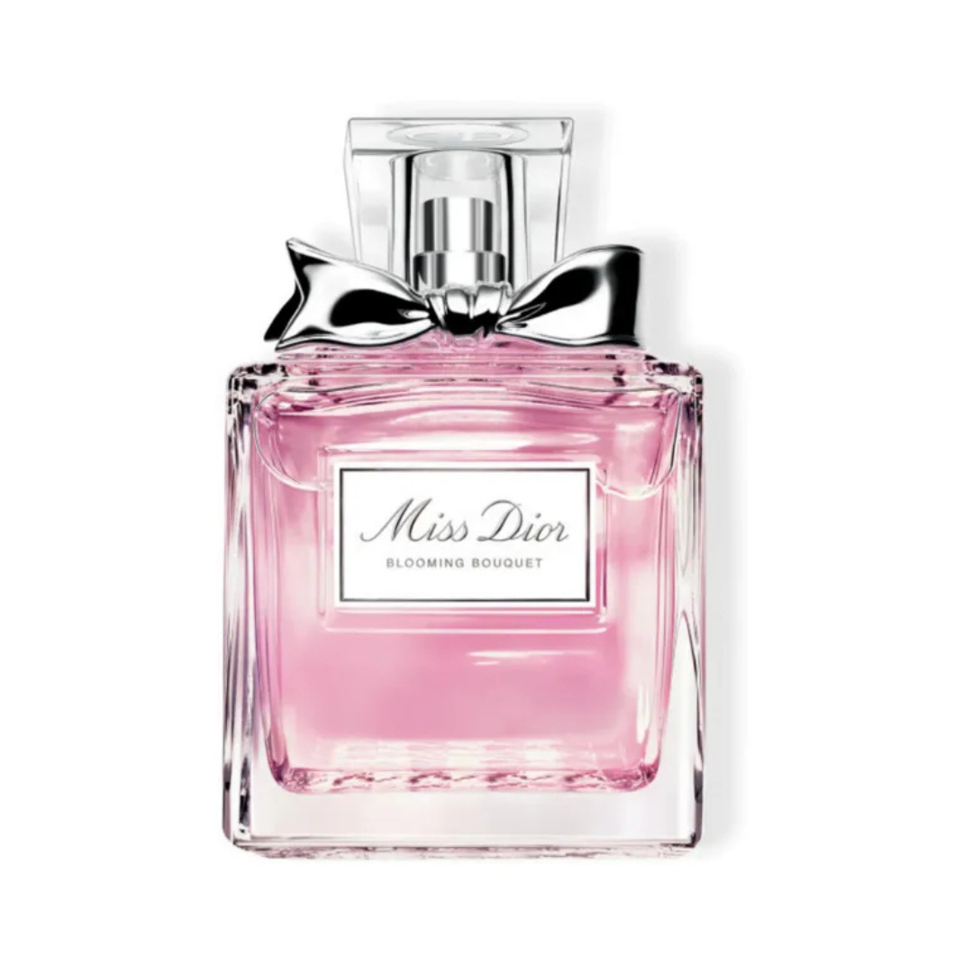 Dior Miss Dior Blooming Bouquet EDT 100ML perfume bottle with floral pink and white packaging, elegant and luxurious design.