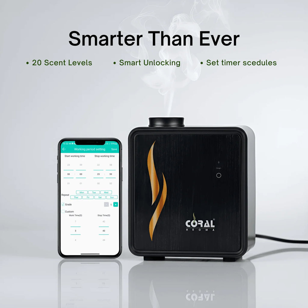 Coral Scent Aura Portable Aroma Diffuser + 200ml Aroma Oil