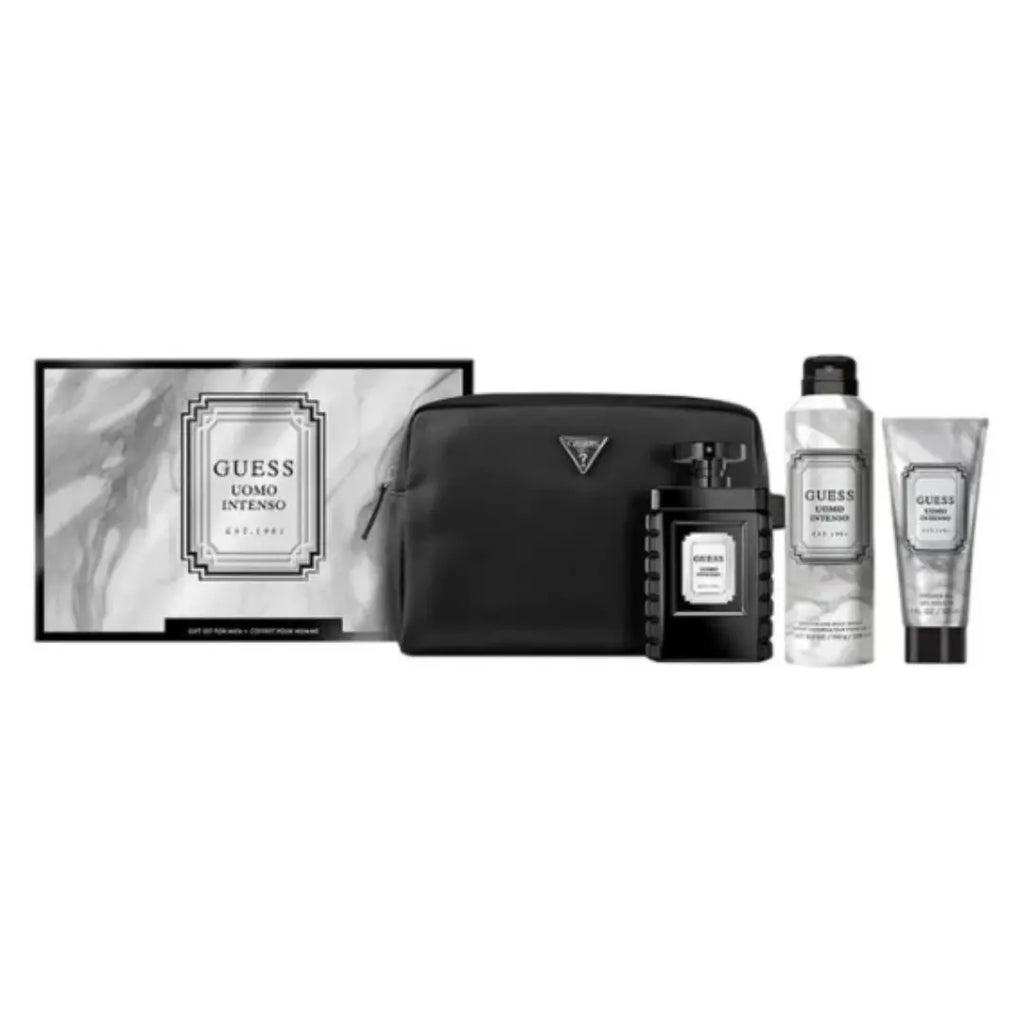 GUESS UOMO INTENSO M EDP 100ML +SG 100 ML + BS 170G + POUCH