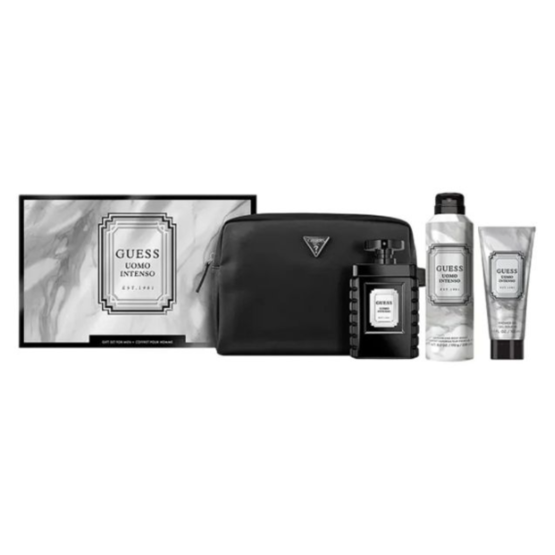 GUESS UOMO INTENSO M EDP 100ML +SG 100 ML + BS 170G + POUCH