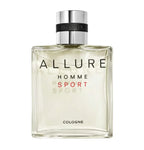 Chanel Allure Sport cologne 100ml bottle with sleek design, displayed on a neutral background.