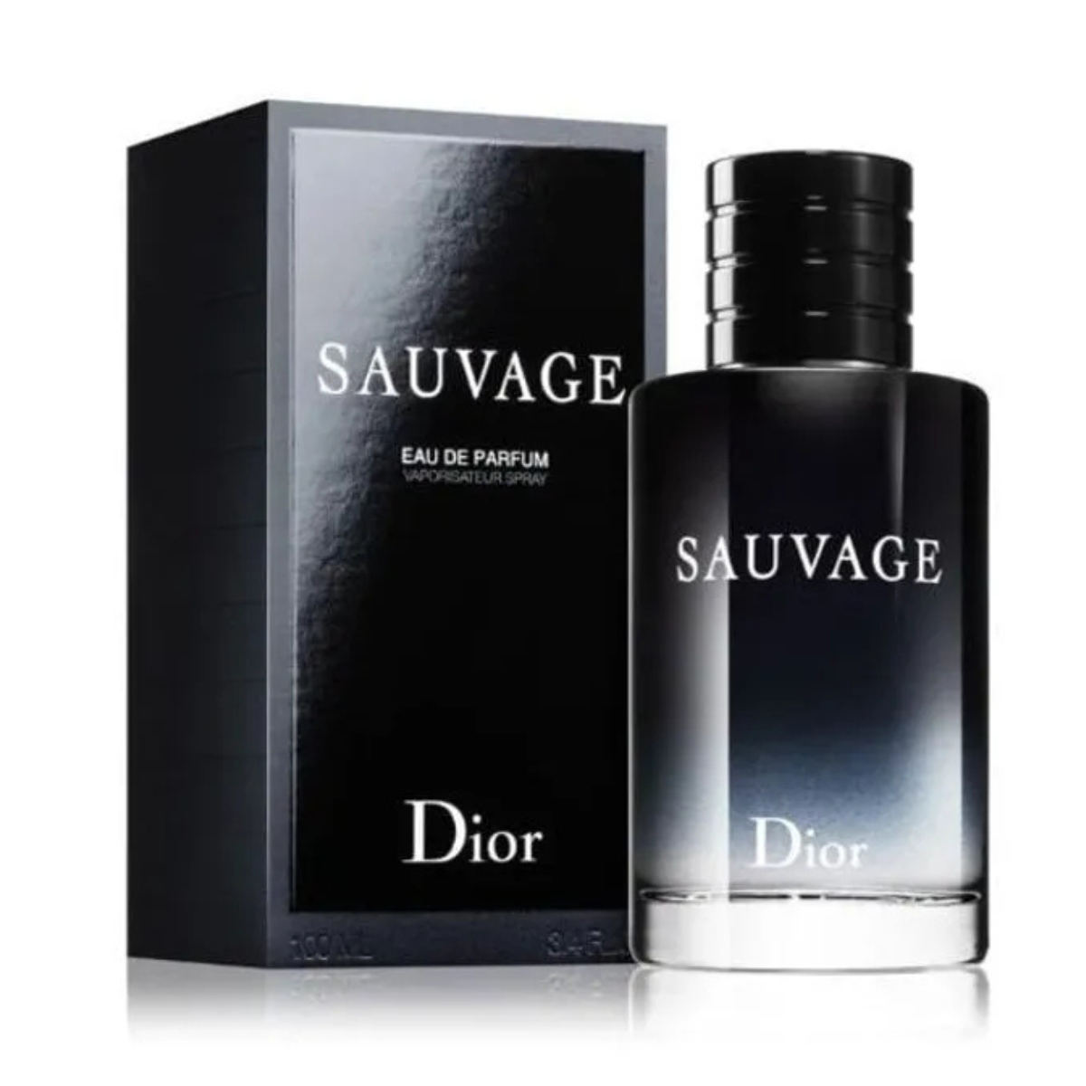 Dior Sauvage for Men Eau de Parfum 100ml bottle with sleek design, showcasing the fragrance's elegant packaging.