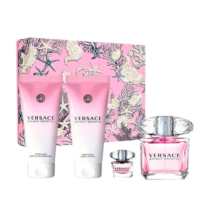 VERSACE BRIGHT CRYSTAL EDT 90ML + 5ML + BL 100ML + SG 100ML - SET FOR WOMEN