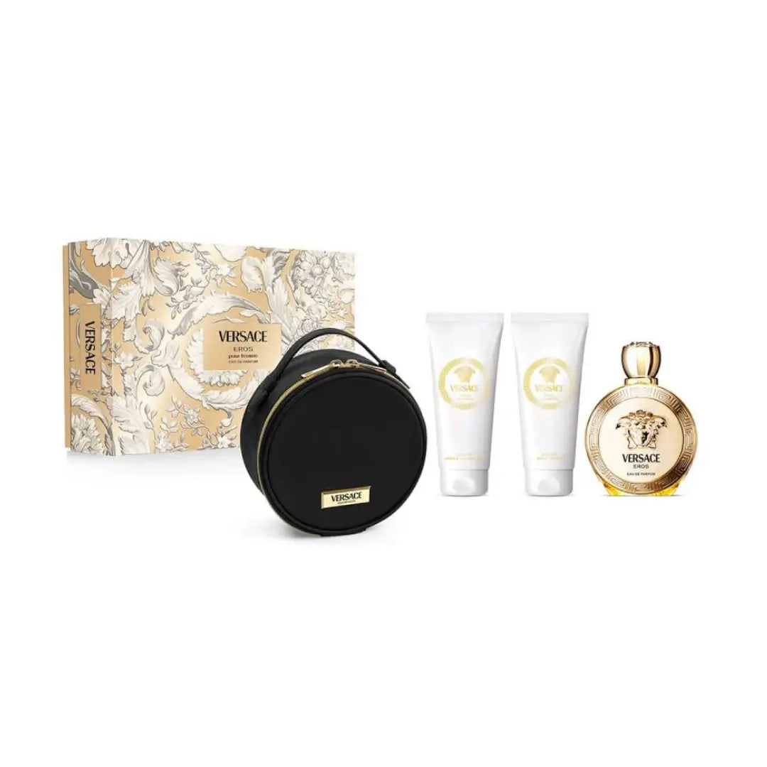 VERSACE EROS POUR FEMME EDP 100ML + BL 100ML+ B/SG 100ML + BEAUTY CASE - SET FOR WOMEN