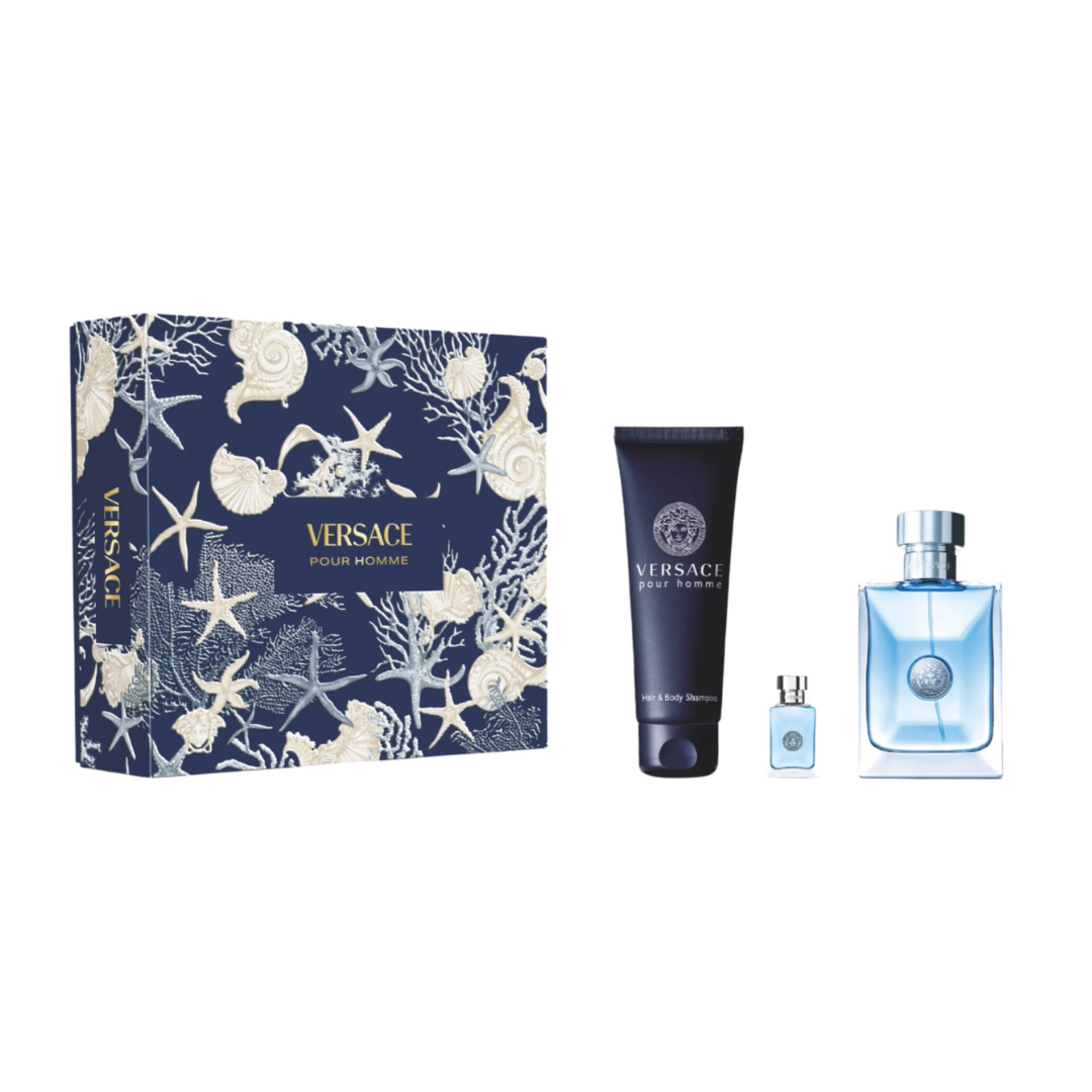 VERSACE POUR HOMME EDT 100 ML + 5 ML + H/BS 150 ML - SET FOR MEN