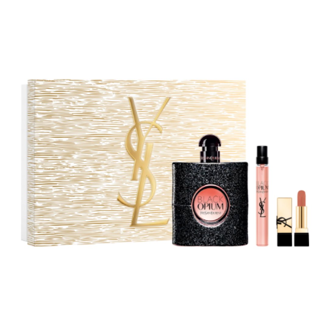 YSL BLACK OPIUM EDP 90ML + LPK + 10 ML SET FOR WOMEN