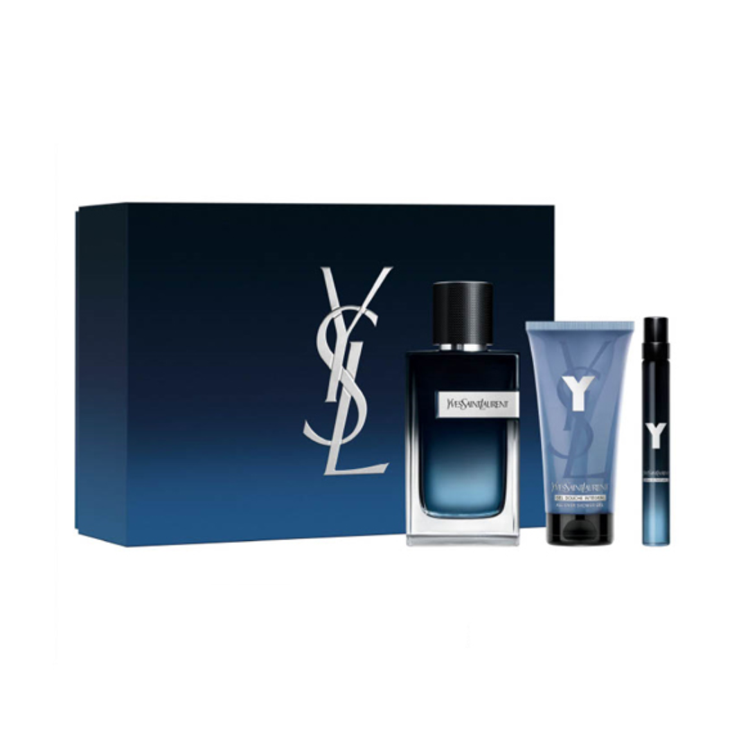 YSL Y EDP 100ML + SHOWER GEL 50ML +TRAVEL SPRAY 10ML SET FOR MEN