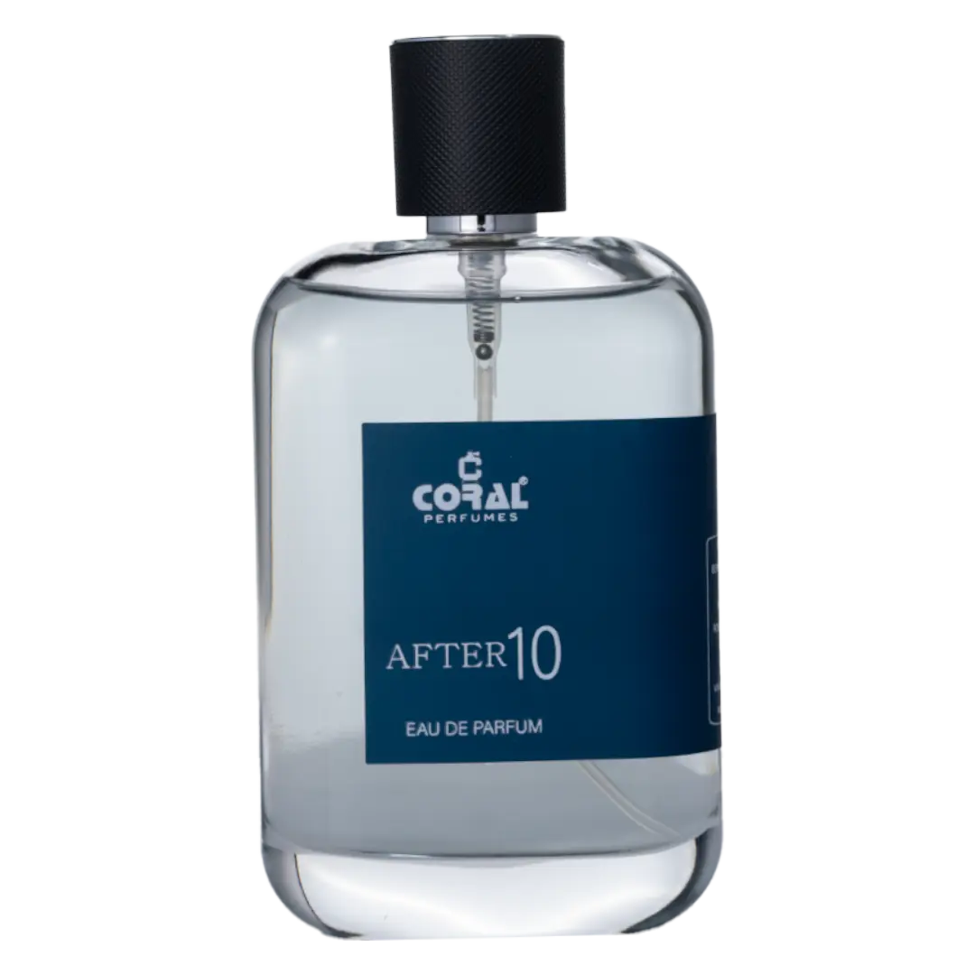 Bin Kamal Perfumes Coral After 10 EDP bottle in 200ml with a sleek design and clear label, front view of the perfume bottle.