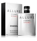 Chanel Allure Sport for Men Eau De Toilette 150ml bottle with sleek design and silver cap, ideal for active, modern men