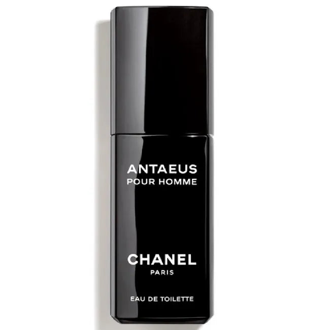Chanel Antaeus for Men Eau De Toilette 100ml bottle with sleek black and gold packaging, displayed on a neutral background.