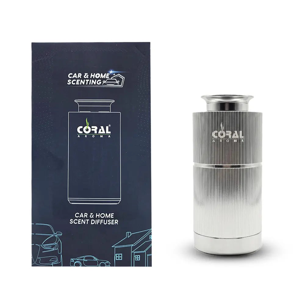 Coral Aroma Explore Car Diffuser - Silver + 20Ml Oil